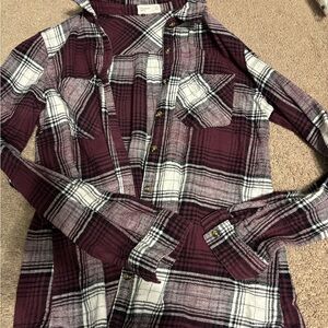 Maurices Purple Plaid Shirt